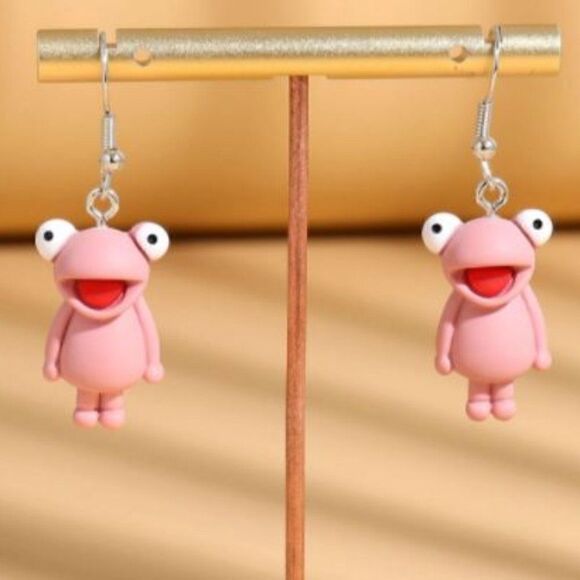 5/$25 Cartoon Frog Pink Earrings - Picture 4 of 6